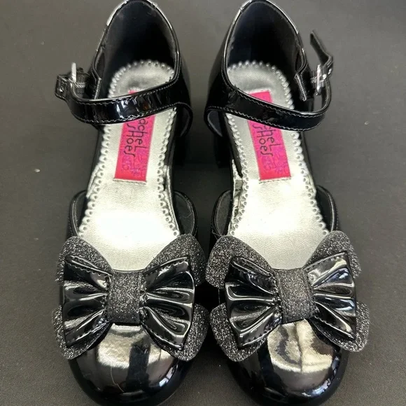 Black Kids Shoes with Bow - Picture 1 of 5